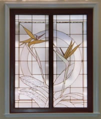 Bird of paradise privacy window