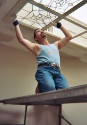 Genaro installing a skylight