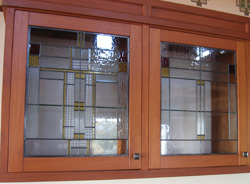 Modern leaded glass cabinet doors